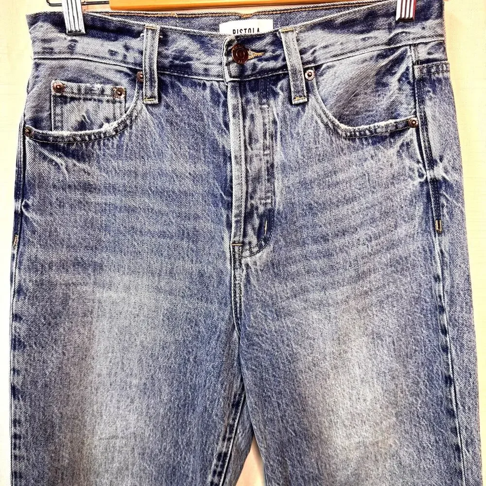 PISTOLA Cassie Jeans Women's 27 Medium Wash High Rise Straight Leg Button Fly - Picture 2 of 12